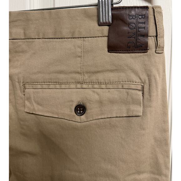 Billabong Mens Khaki Slim Pants Size 36 x 32 Stretch Flat Front Casual Work New - Picture 5 of 10